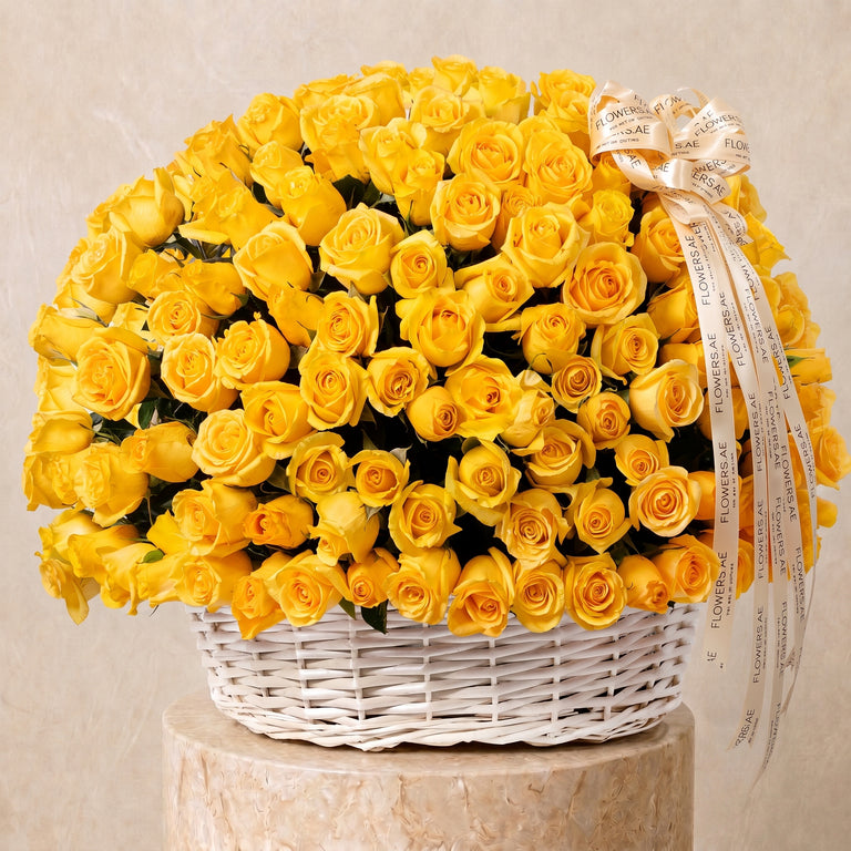 365 Yellow Roses Basket