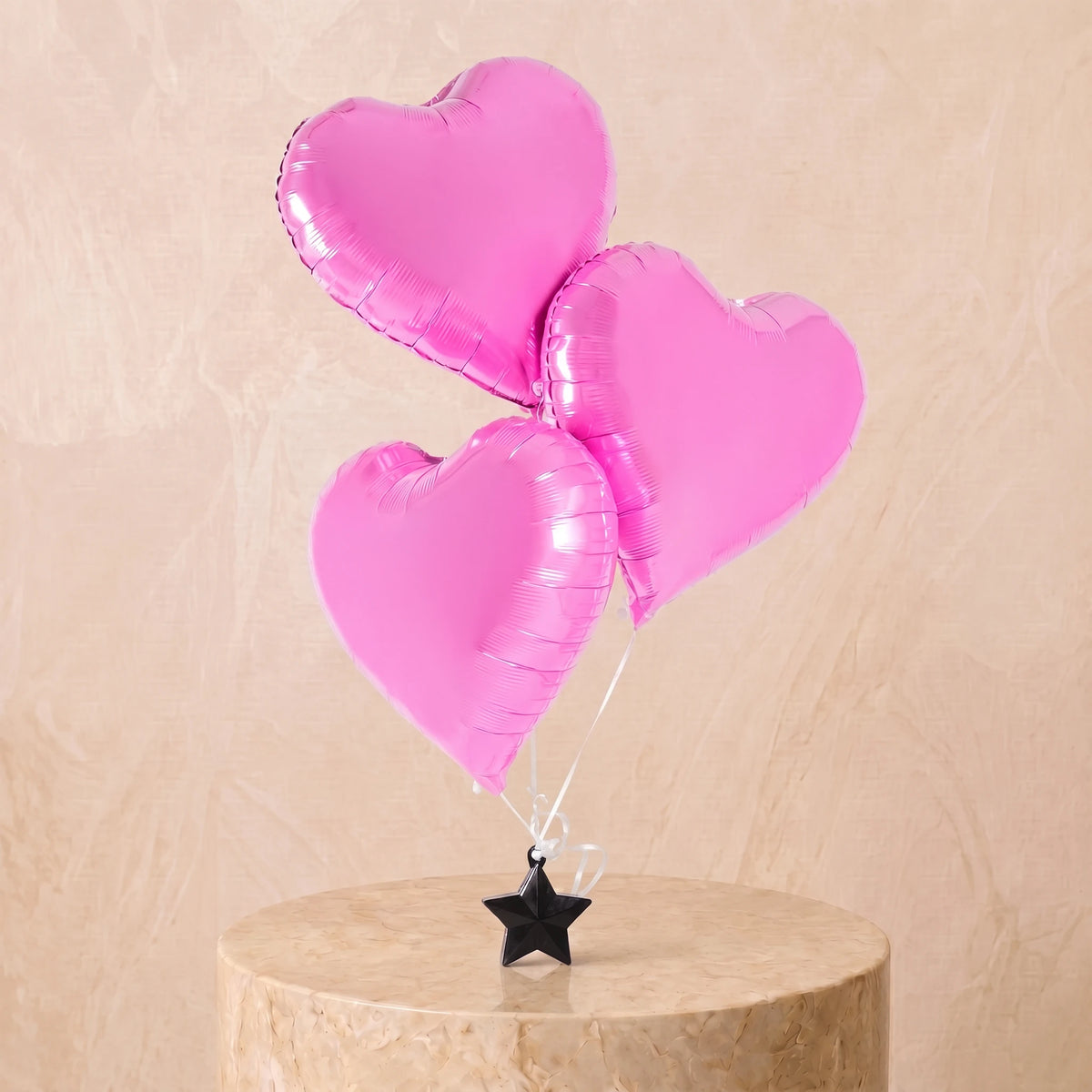 3 Pink Heart Balloon Set