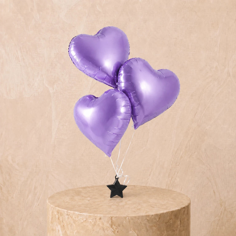 3 Purple Heart Balloon Set