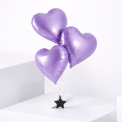 3 Purple Heart Balloon Set