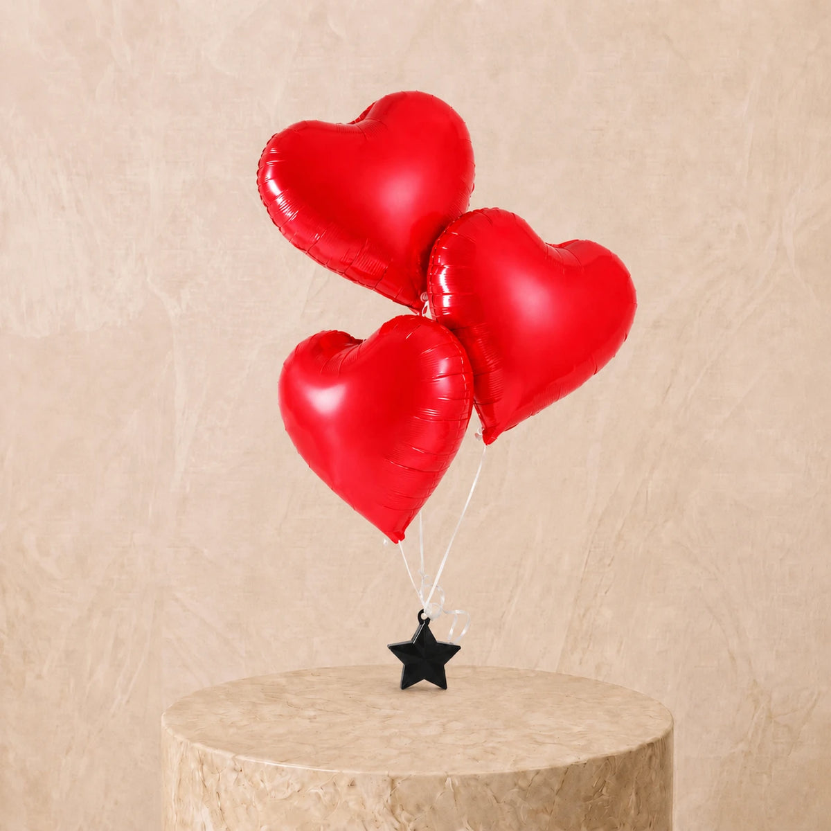 3 Red Heart Balloon Set