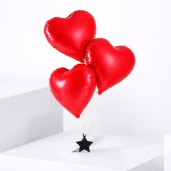 3 Red Heart Balloon Set