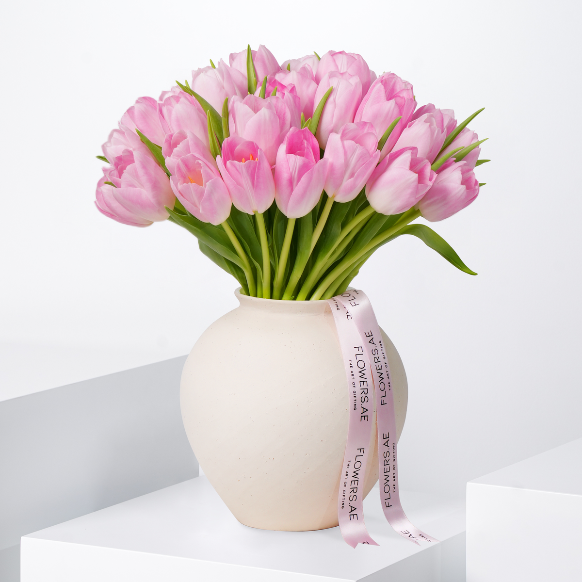 Mother's Day Luxury Pink Tulips Vase