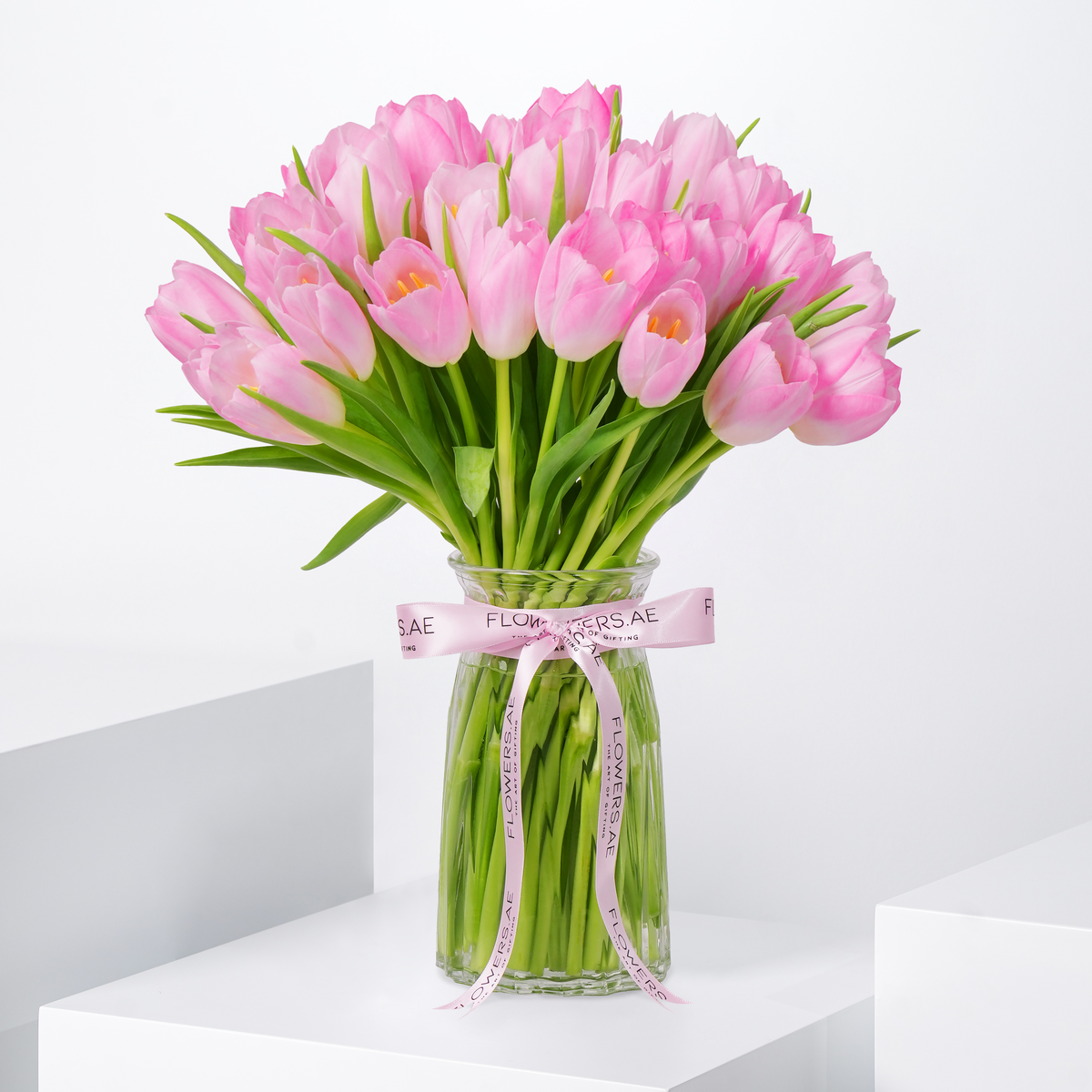 Mother's Day Luxury Pink Tulips Vase