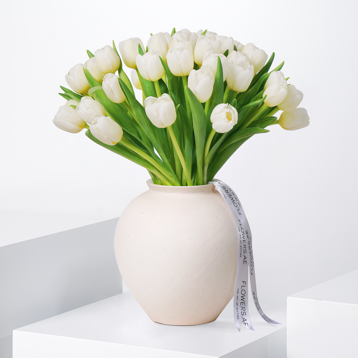Mother's Day Luxury White Tulips Vase