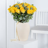 50 Yellow Roses - Vase