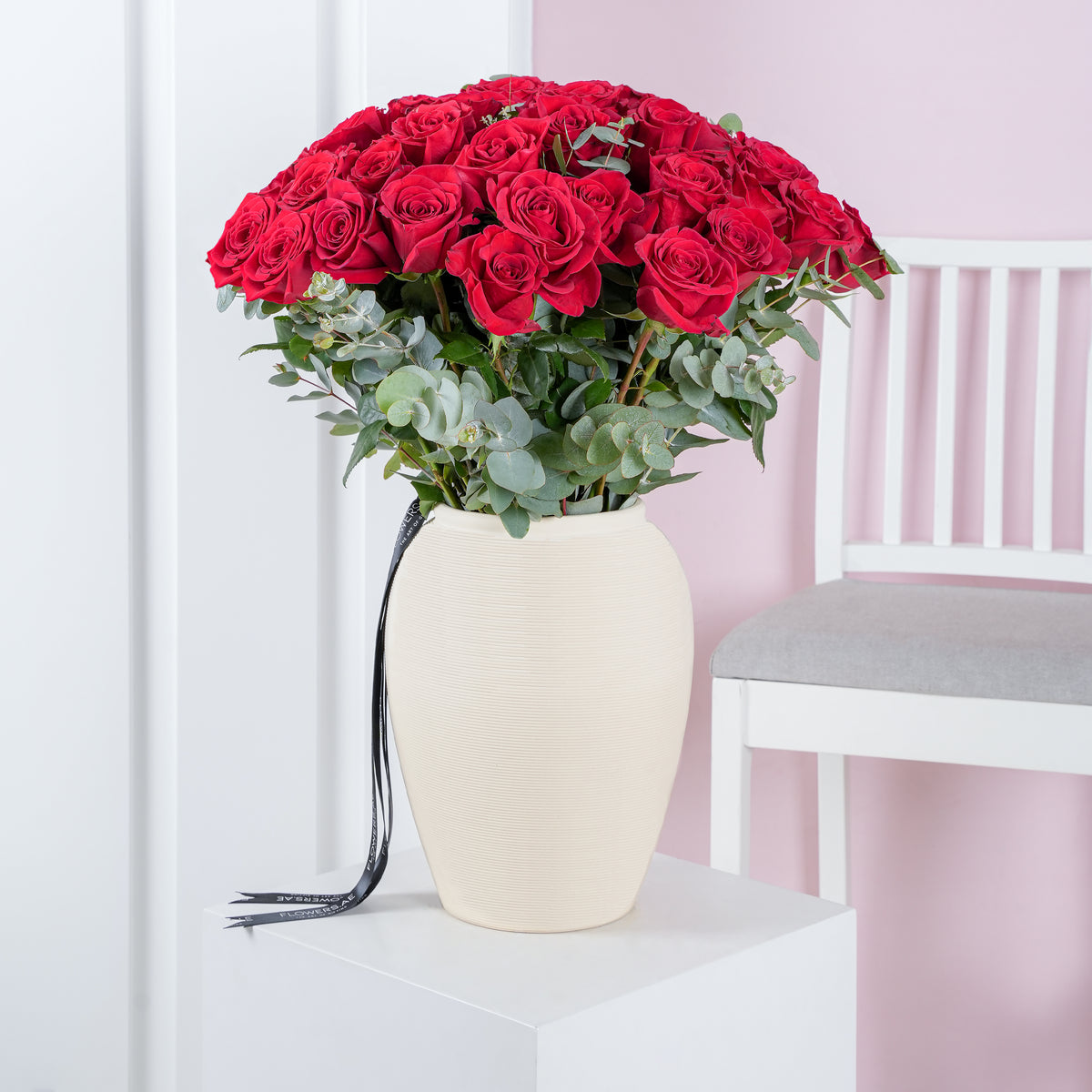 50 Red Roses - Vase