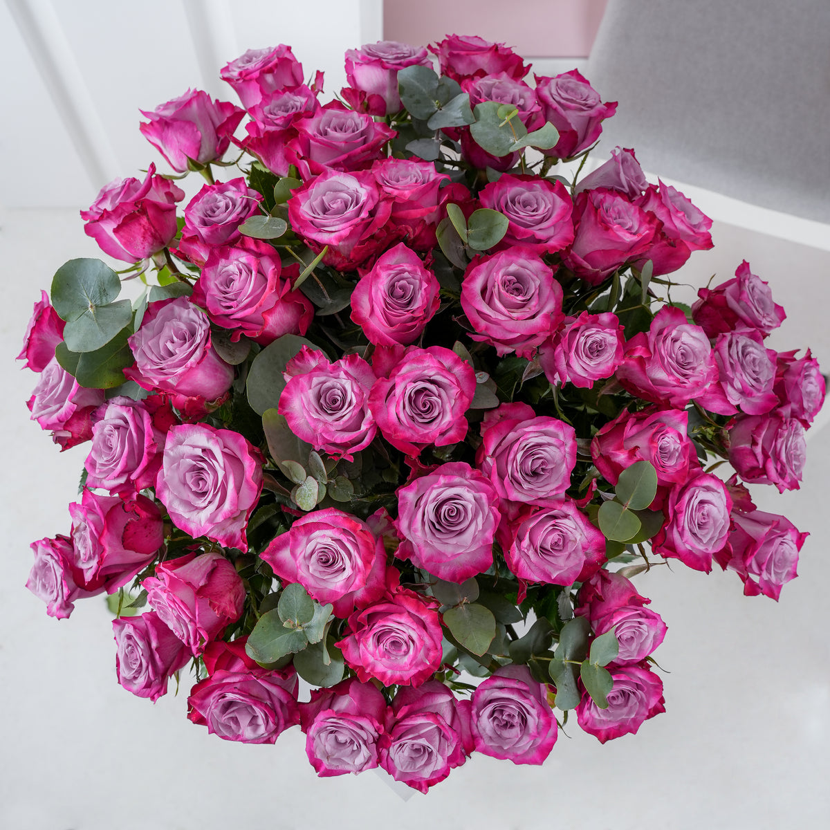 50 Purple Roses  Vase