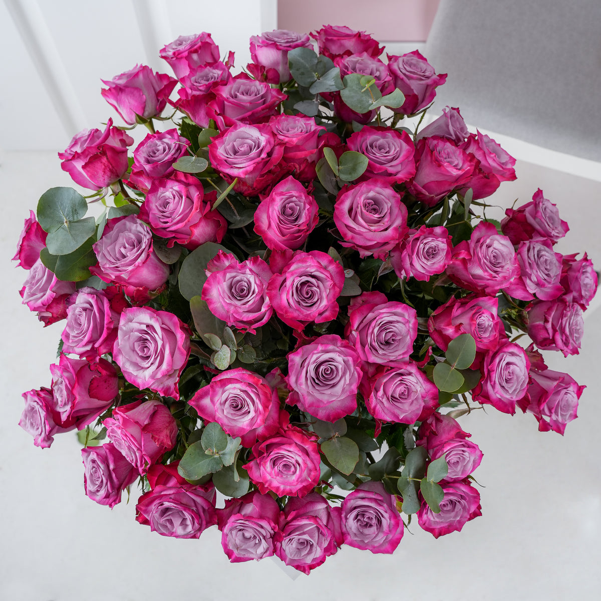 50 Purple Roses - Vase