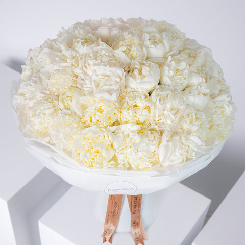 50 Pure White Peony