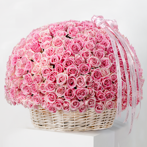 500 Pink Roses Basket