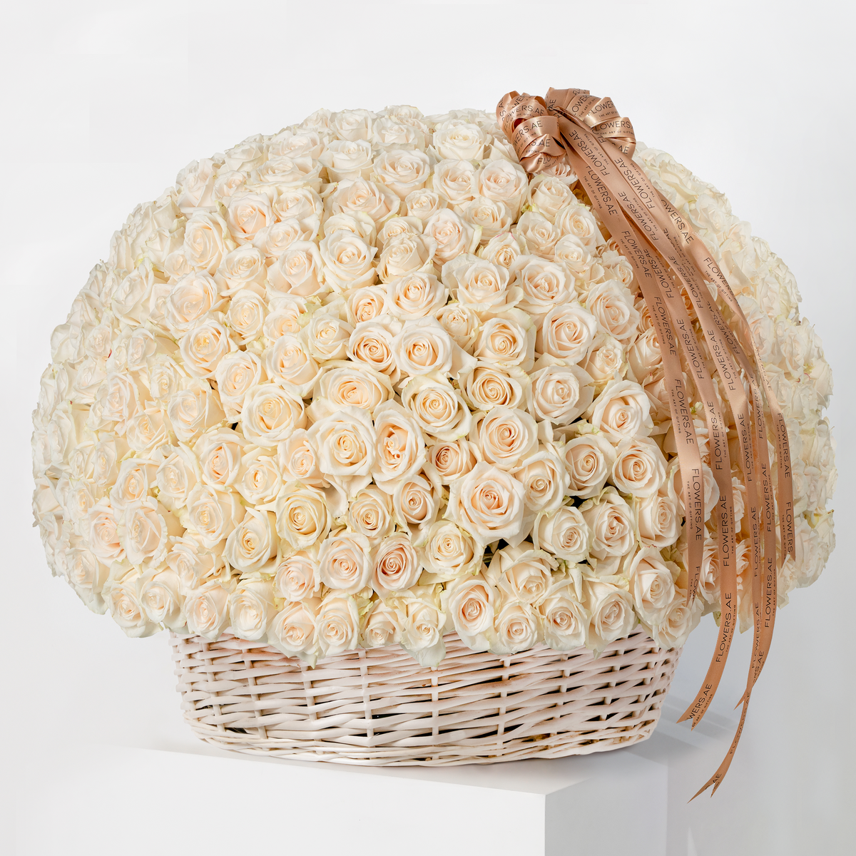 500 White Roses Basket