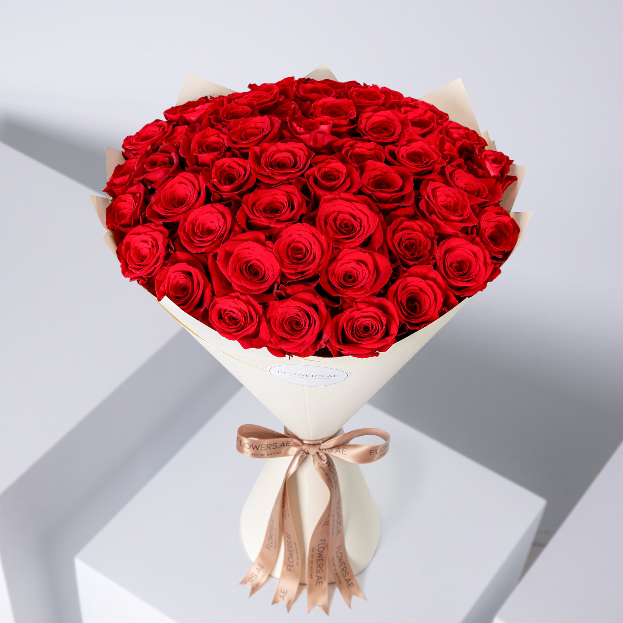 50 Red Roses | Free Same-Day Delivery to all Emirates - Flowers.ae