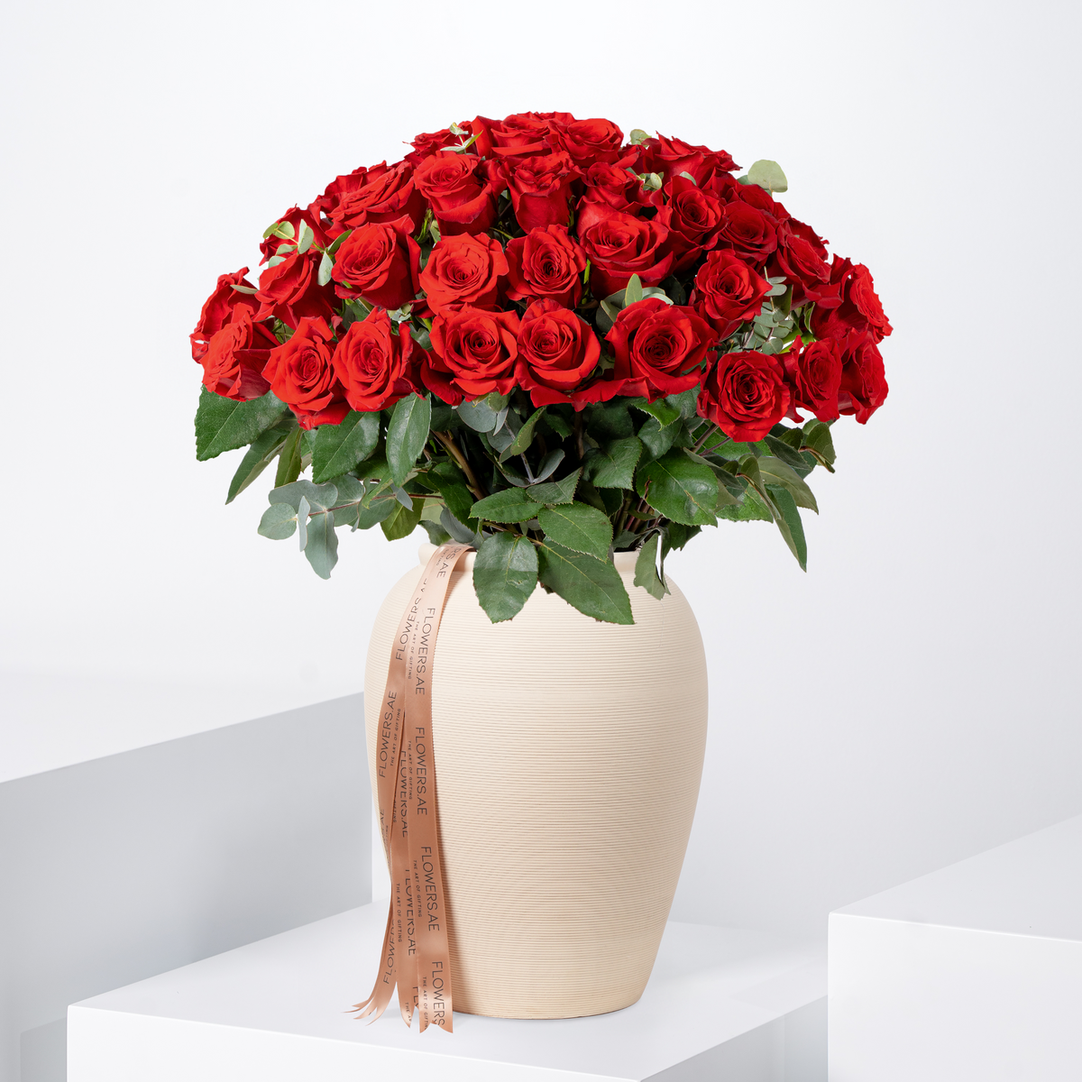 50 Red Roses Vase