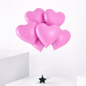 6 Pink Heart Balloon Set