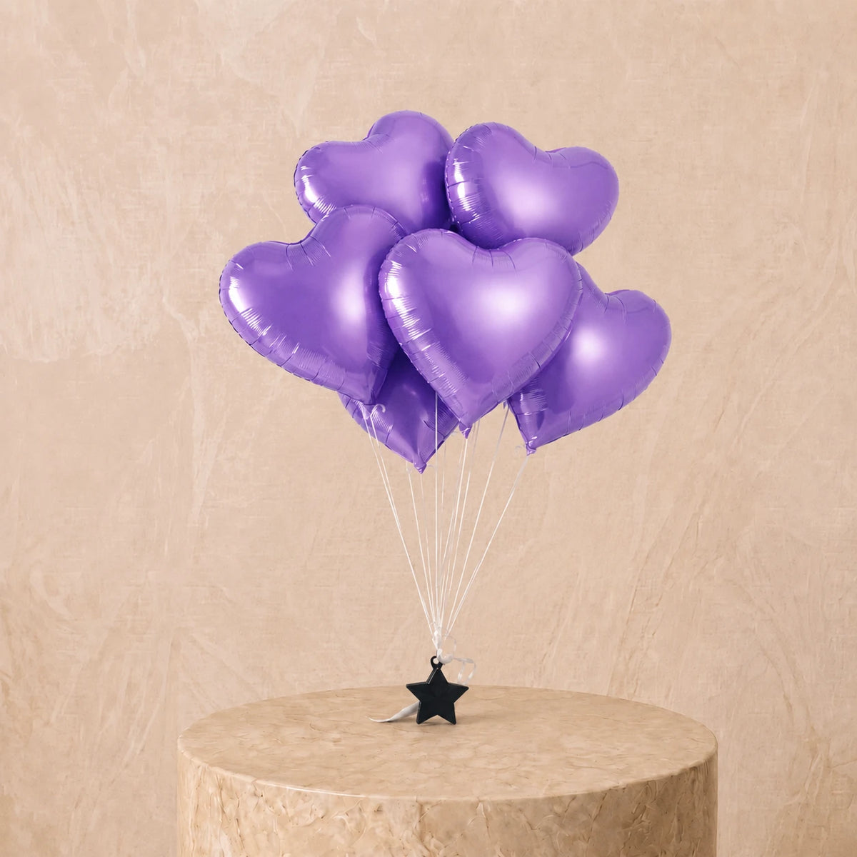 6 Purple Heart Balloon Set