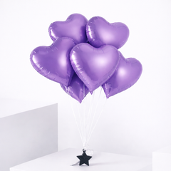 6 Purple Heart Balloon Set
