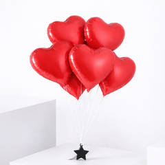6 Red Heart Balloon Set