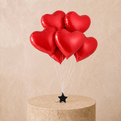 6 Red Heart Balloon Set
