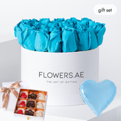 Father's Day Tiffany Blue Roses Hatbox (Gift Set)