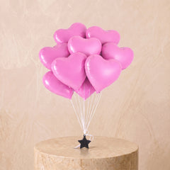 9 Pink Heart Balloon Set