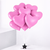 9 Pink Heart Balloon Set