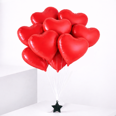 9 Red Heart Balloon Set