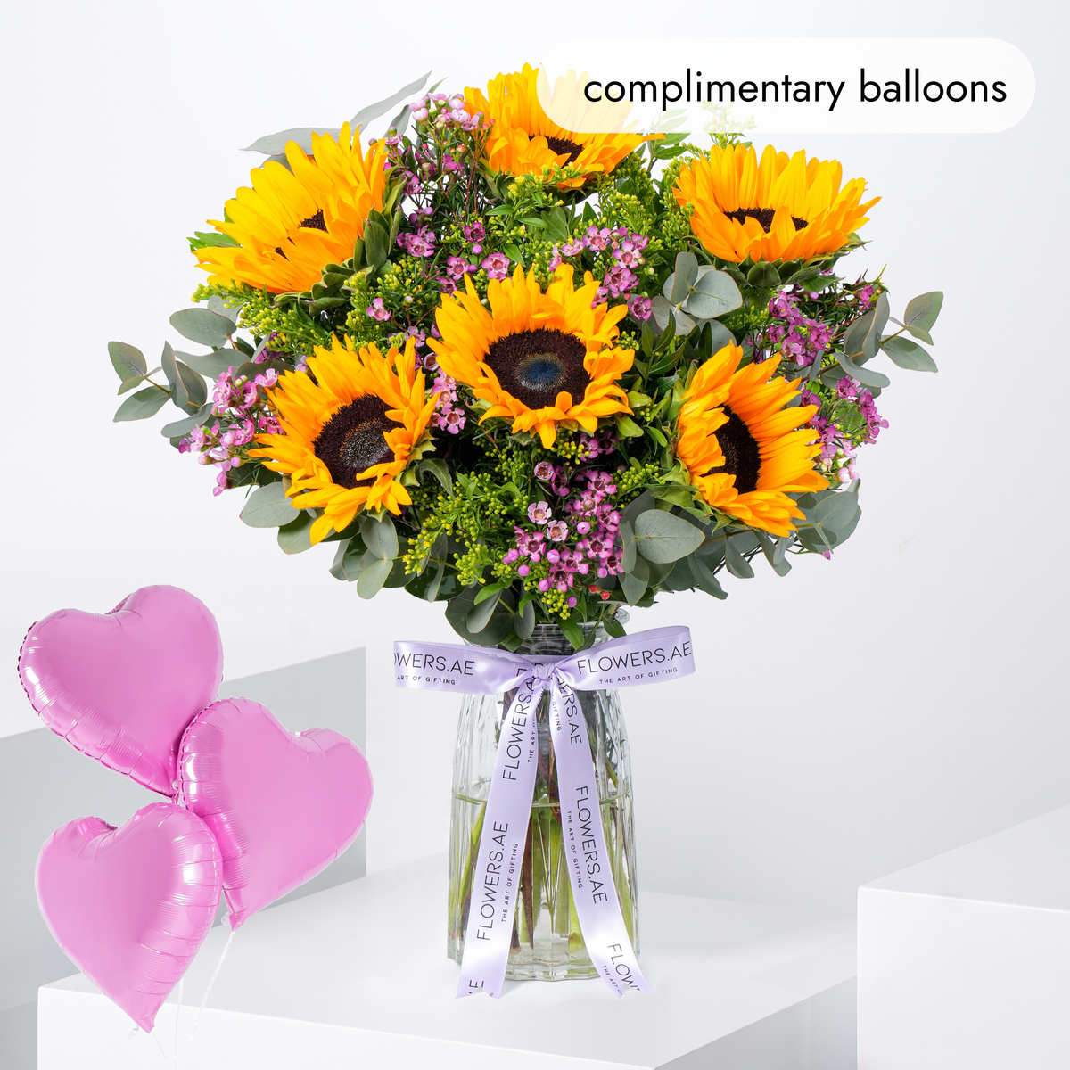 Sunflowers Glass Vase