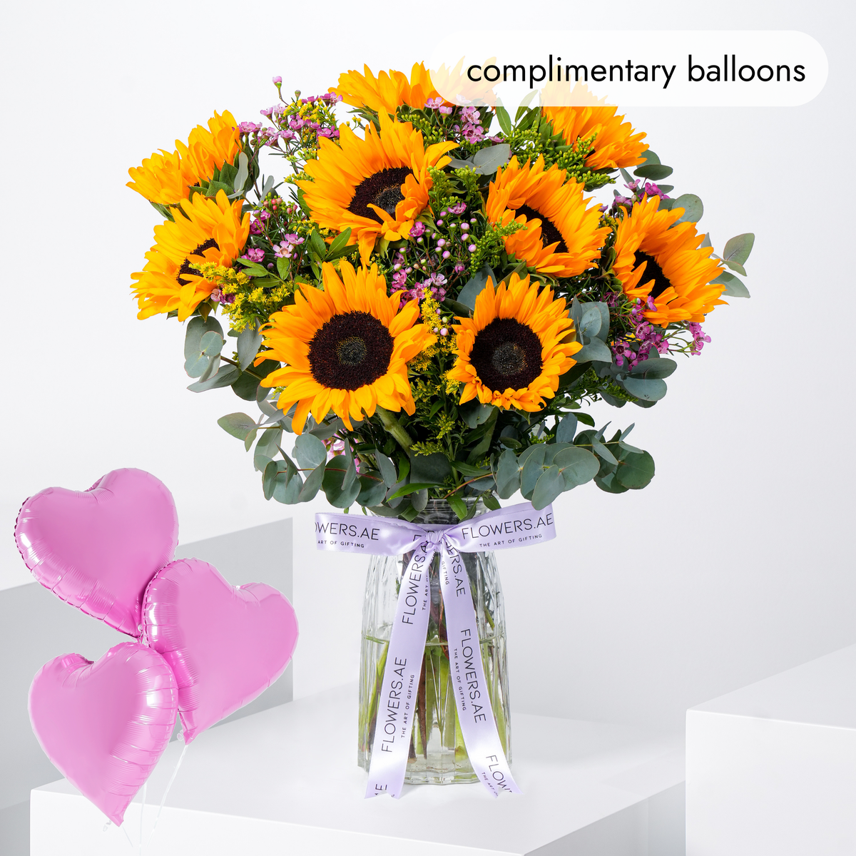 Sunflowers Glass Vase