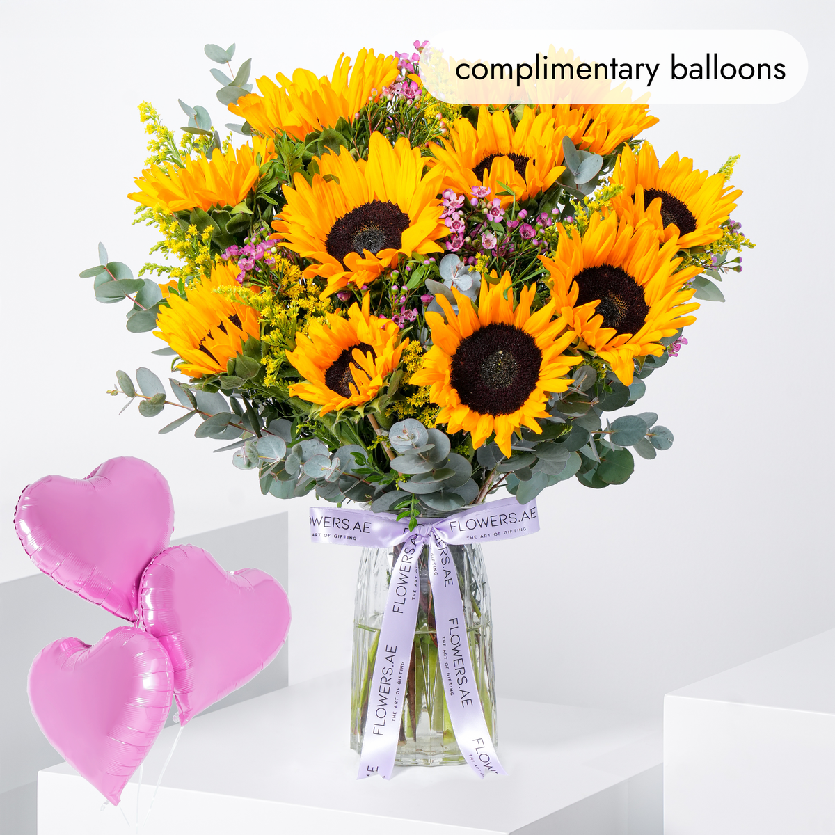 Sunflowers Glass Vase