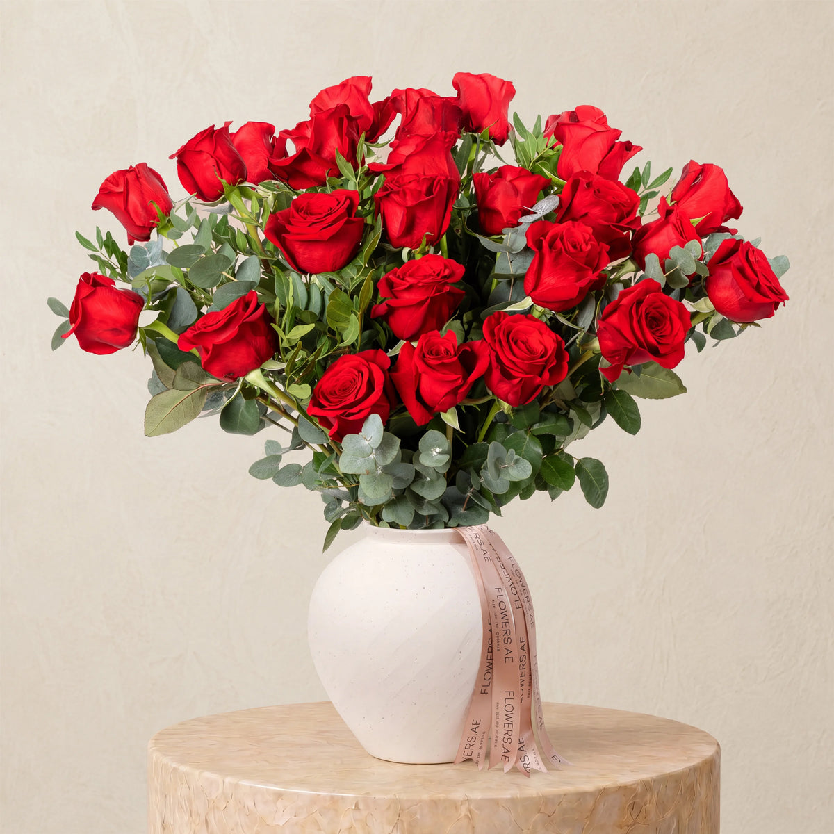 25 Red Roses Vase