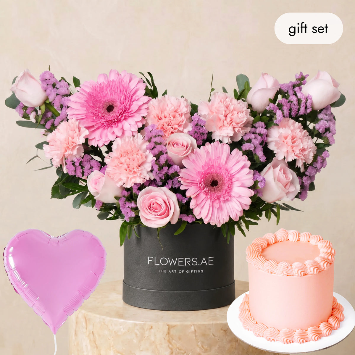 Birthday Petite Pink Perfection Hatbox (Cake Gift Set)