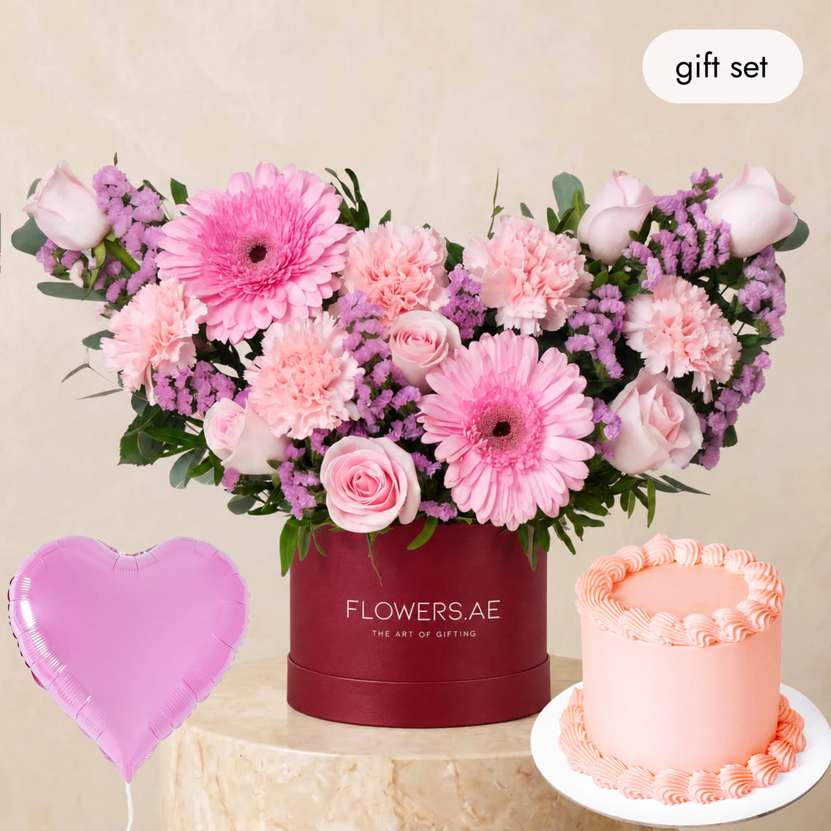 Birthday Petite Pink Perfection Hatbox (Cake Gift Set)