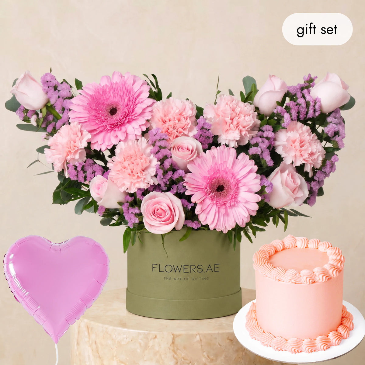 Birthday Petite Pink Perfection Hatbox (Cake Gift Set)