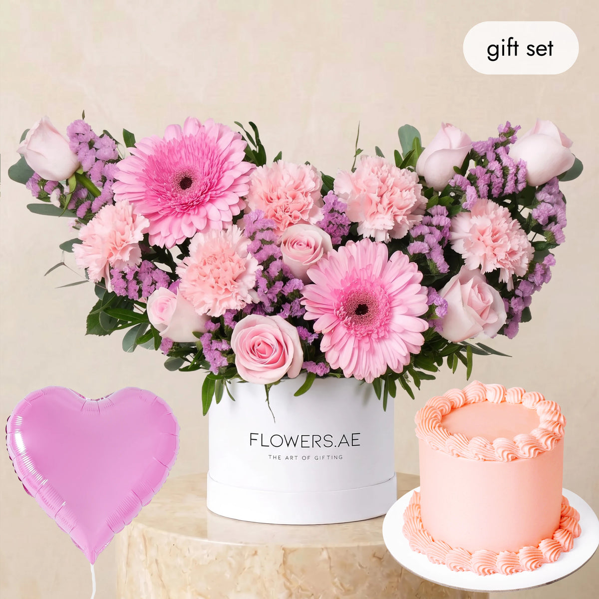 Birthday Petite Pink Perfection Hatbox (Cake Gift Set)