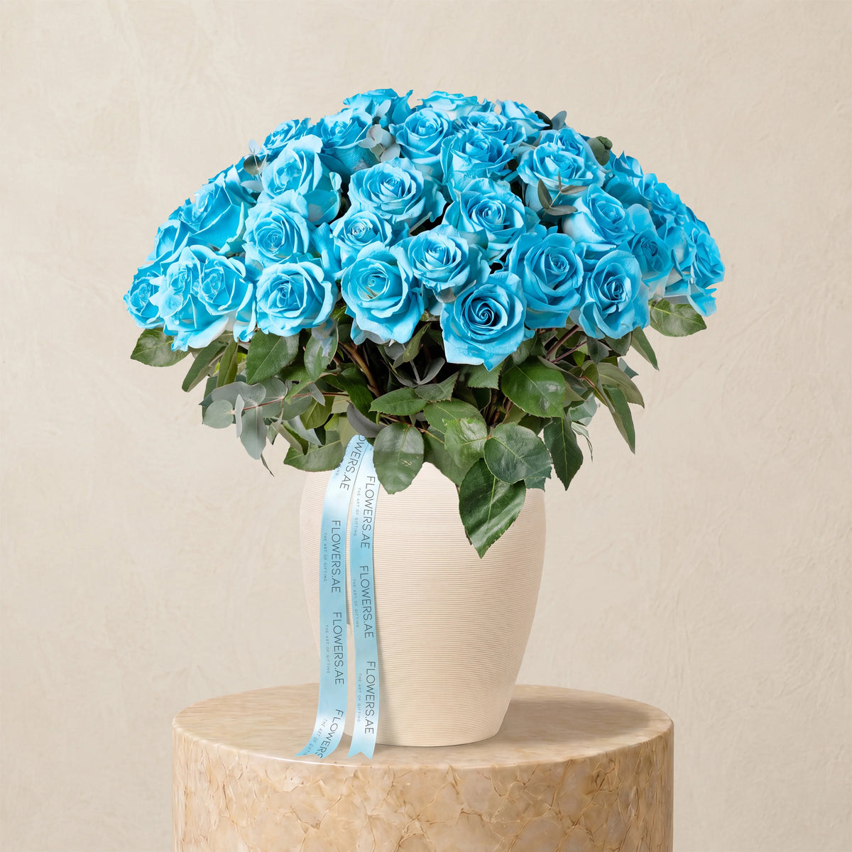 50 Tiffany Blue Roses Vase