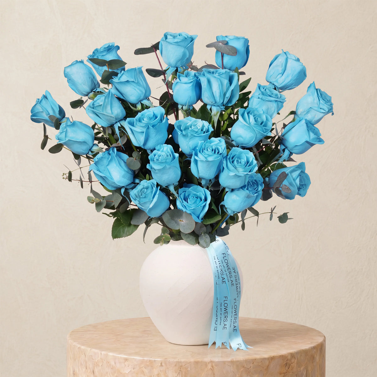 25 Tiffany Blue Roses Vase