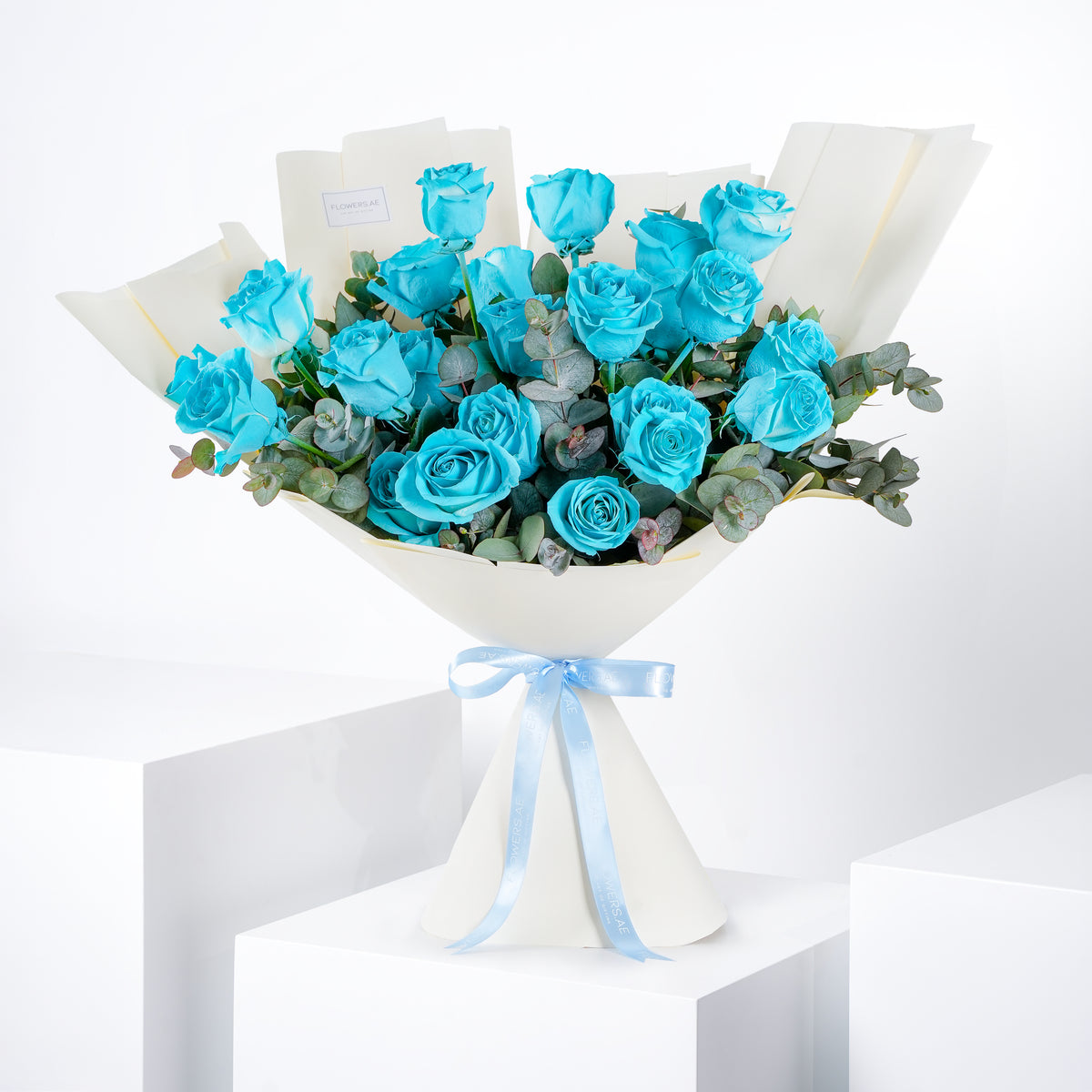 Blue Roses Pack 25 25 Tiffany Blue Roses | Free Same-Day Delivery to all Emirates - Flowers.ae