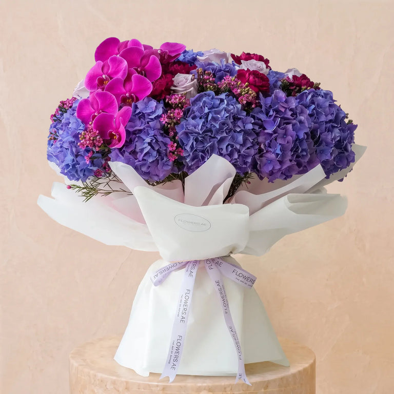 Purple Hydrangea with Purple Orchid