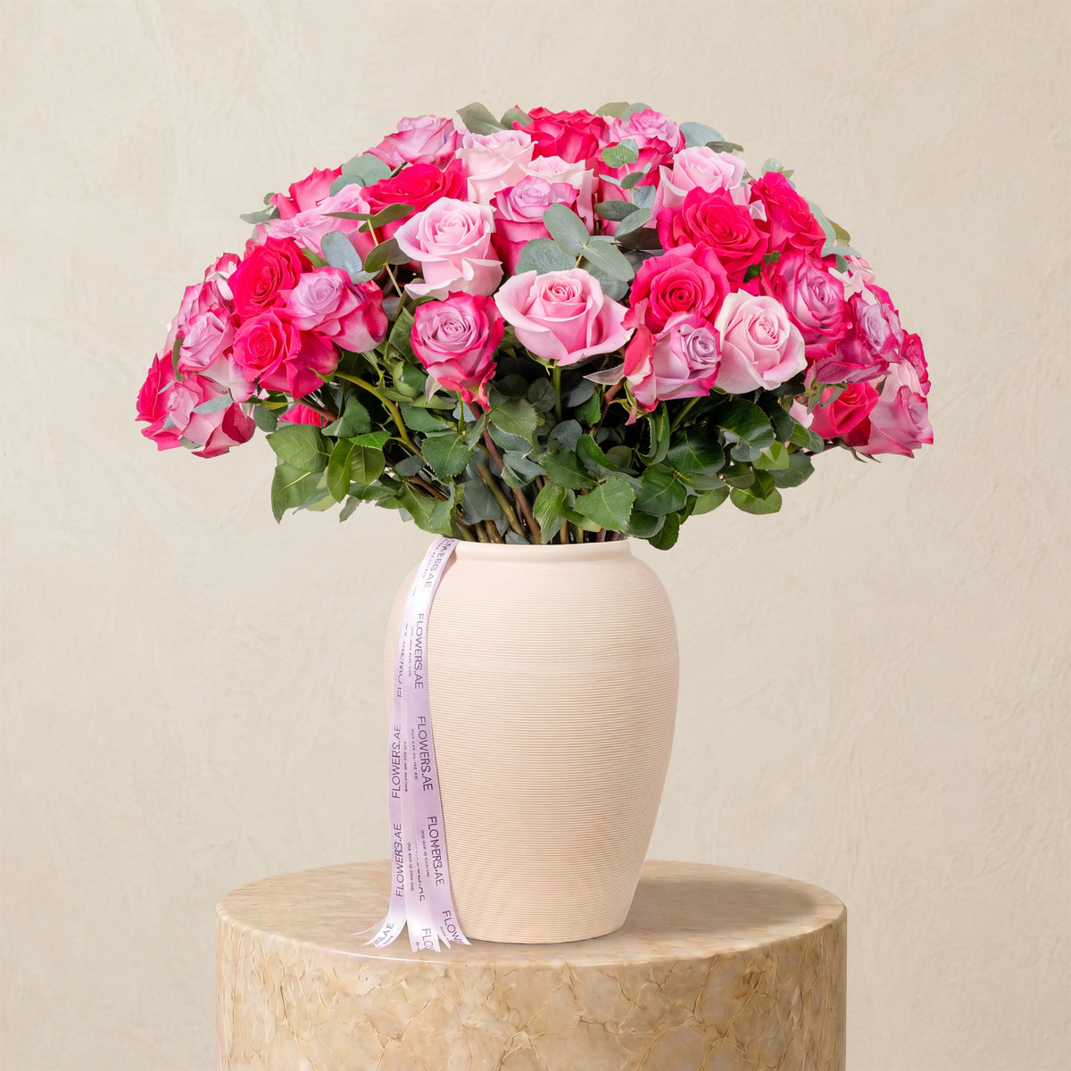 50 Blush Roses Vase