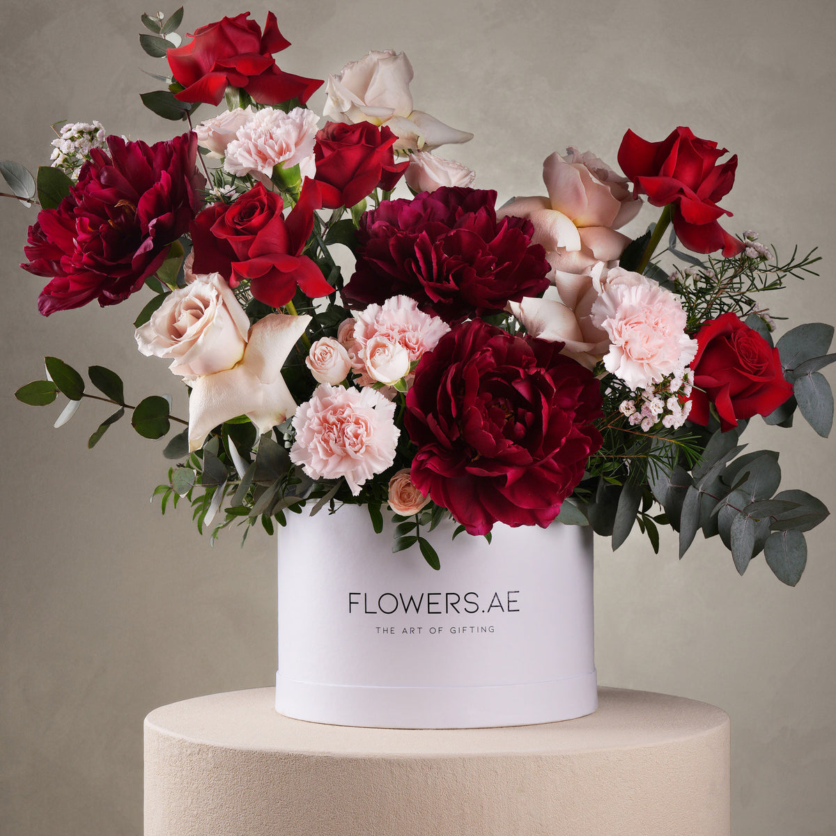 Burgundy Peony Hatbox