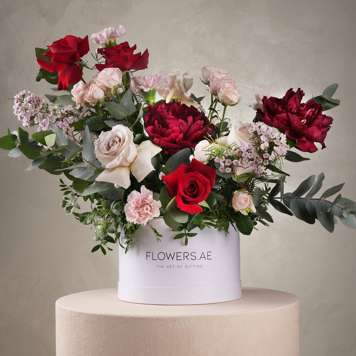 Burgundy Peony Hatbox