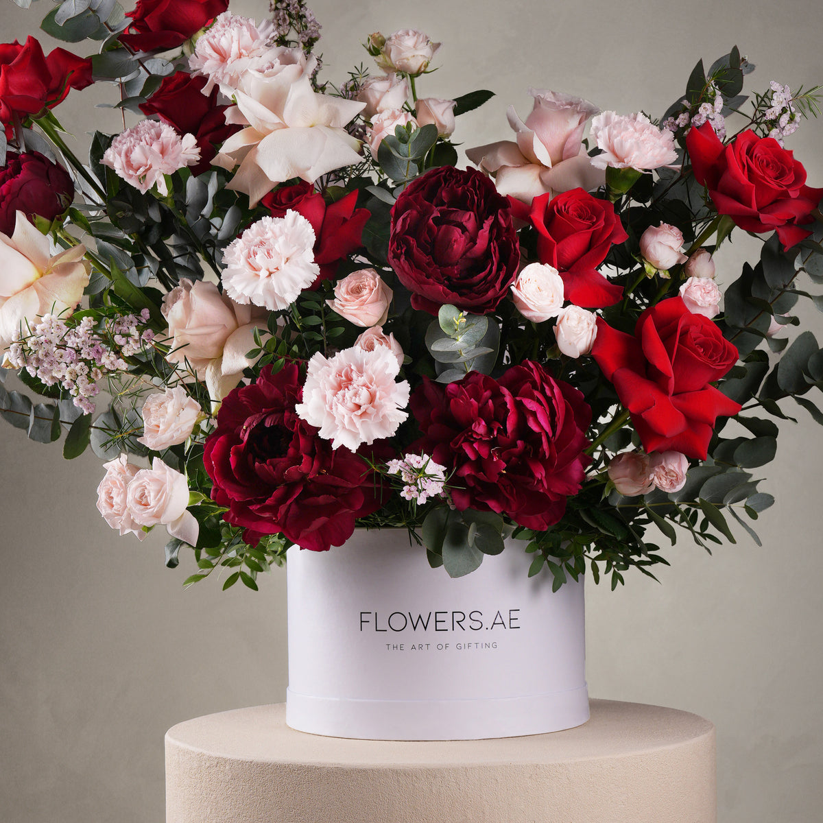Burgundy Peony Hatbox