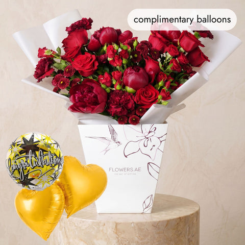 Congratulations Burgundy Peony
