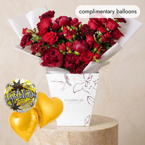Congratulations Burgundy Peony
