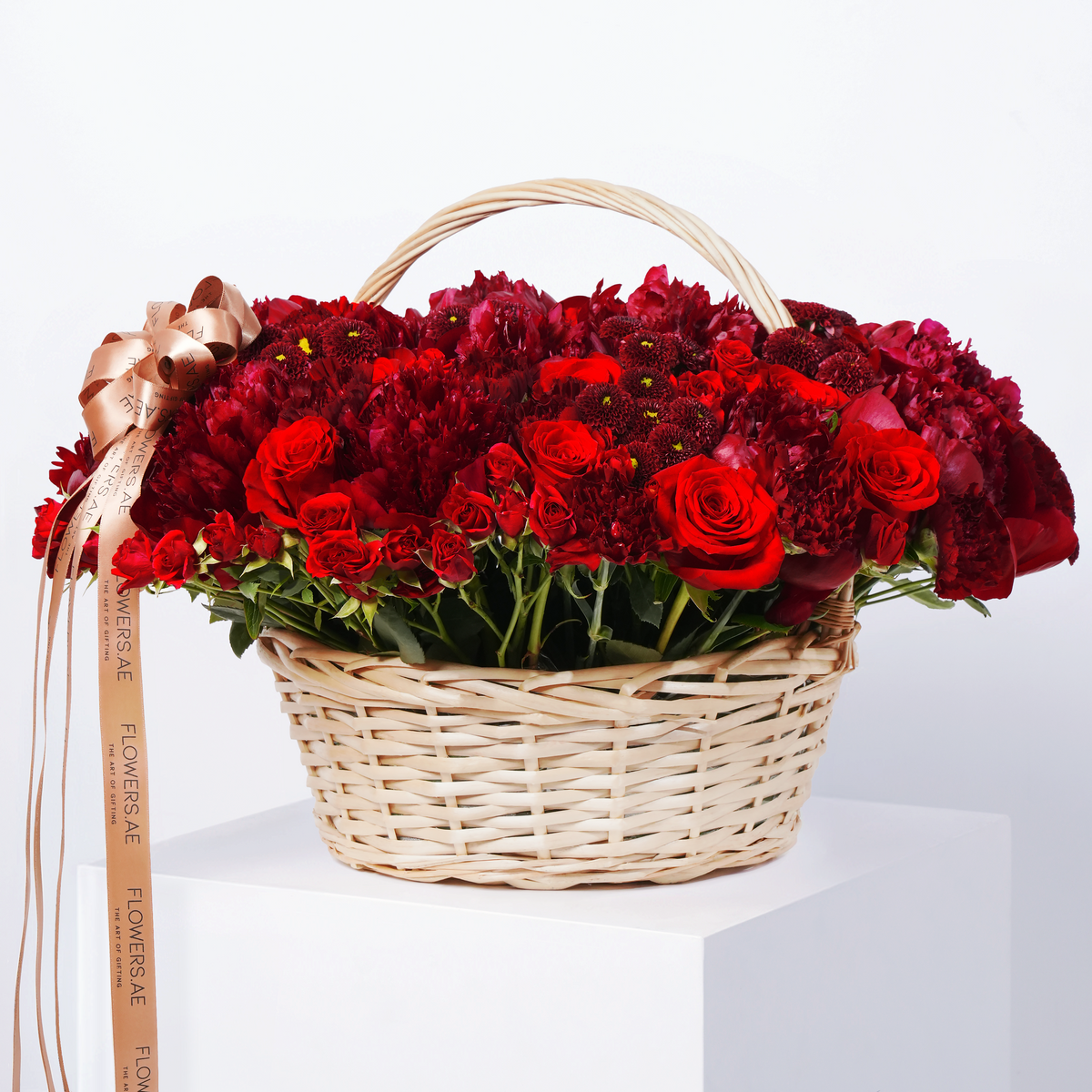 Burgundy Peony Basket