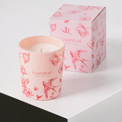 Pink Floral Candle