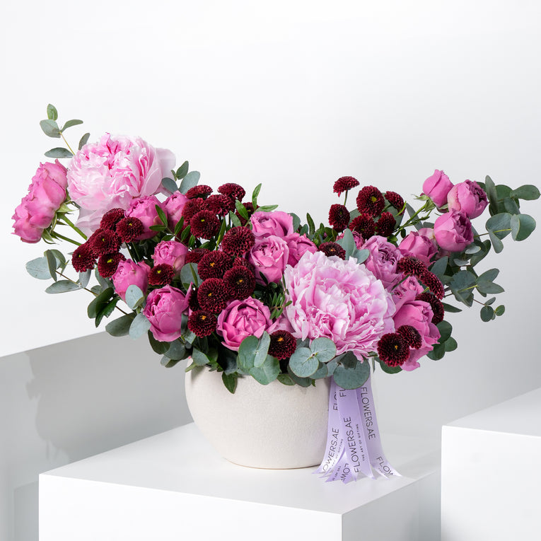 Mauve Peony Vase