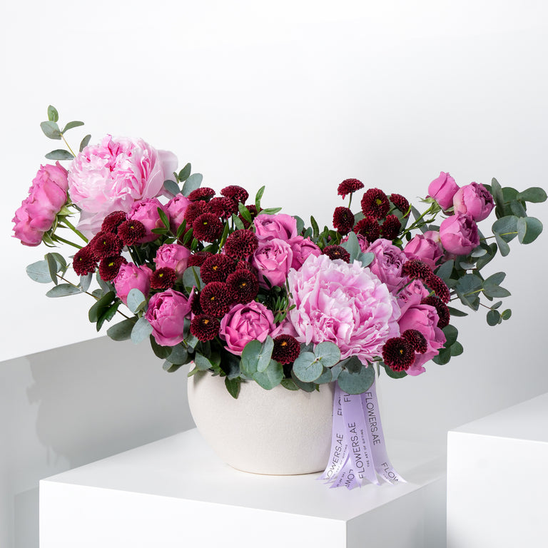 Mauve Peony Vase