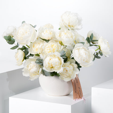 Eid Pure White Peony Vase